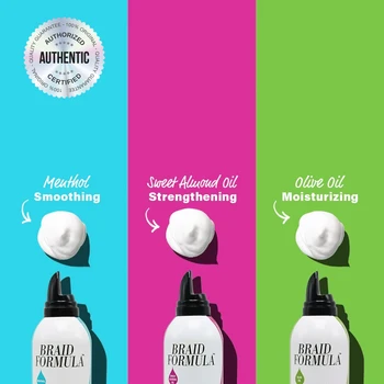 Ebin New York Braid Formula Setting Mousse 2.7oz/ 80ml - Long Lasting Hold, Frizz Free, Perfect for Smooth Braids 2