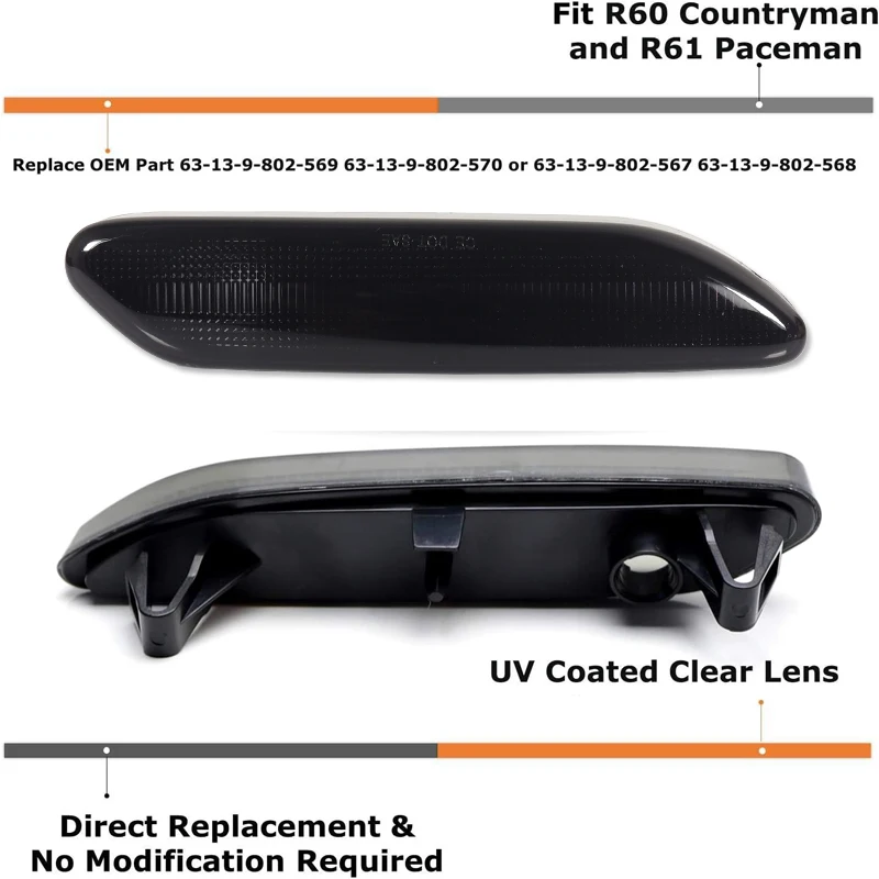 LED Turn Signal Light Housing Replacements For Mini Cooper R60 R61 Countryman Pa