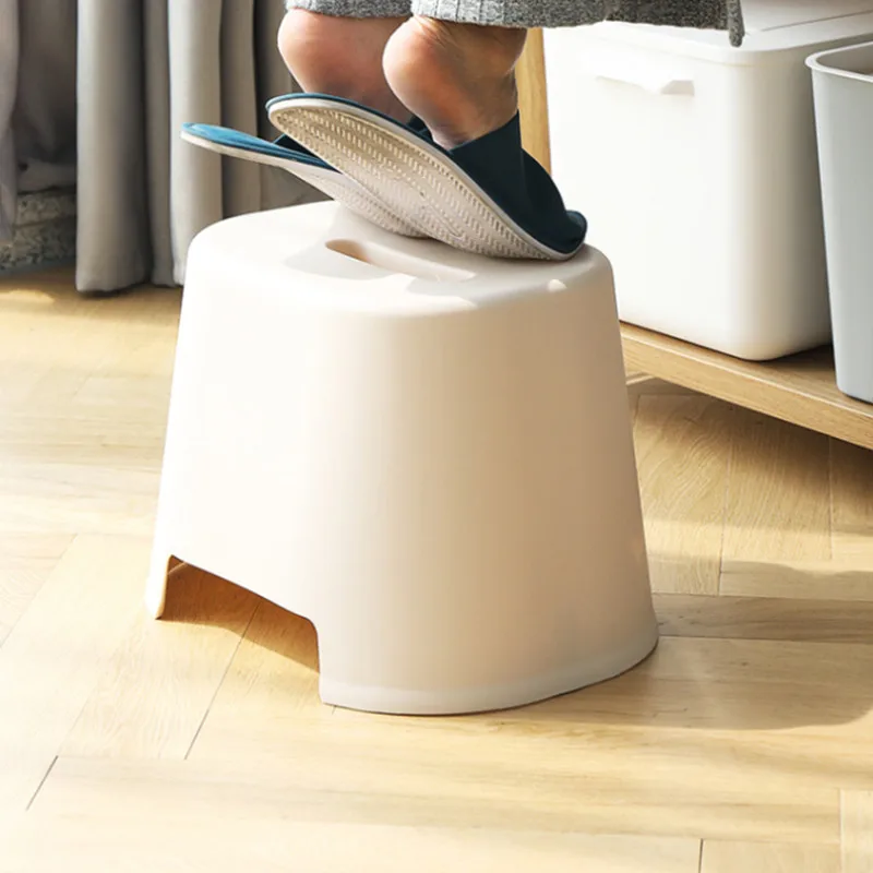2Size Nordic Bathroom Bath Shower Chair Kid Furniture Thicken Round Shoe Seat Non Slip Disabled Toilet Stool Girl Boy Birth Gift