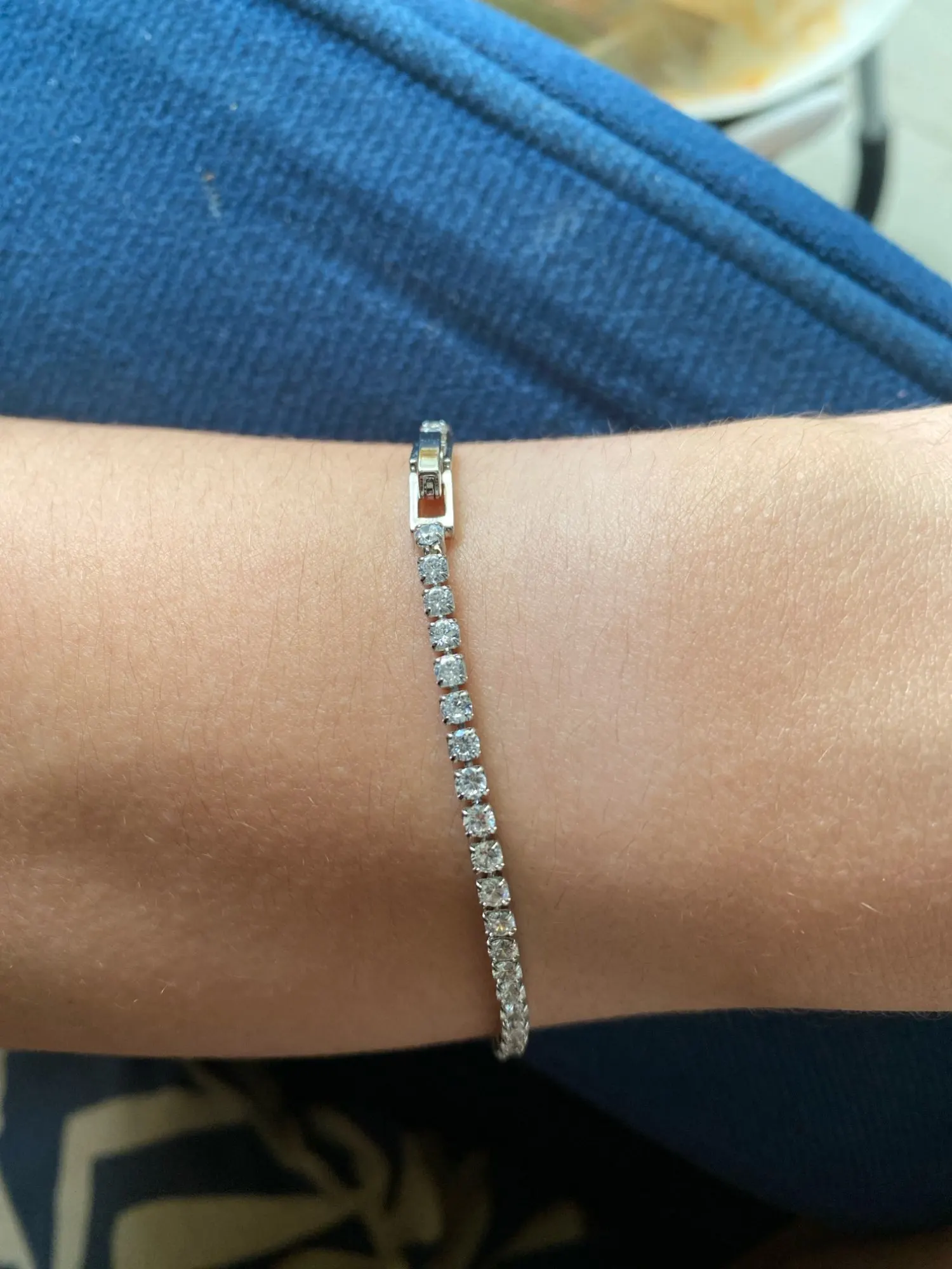 Tennis Bracelet Zirconia Anniversary Gift Genuine Sterling Silver Bracelet photo review