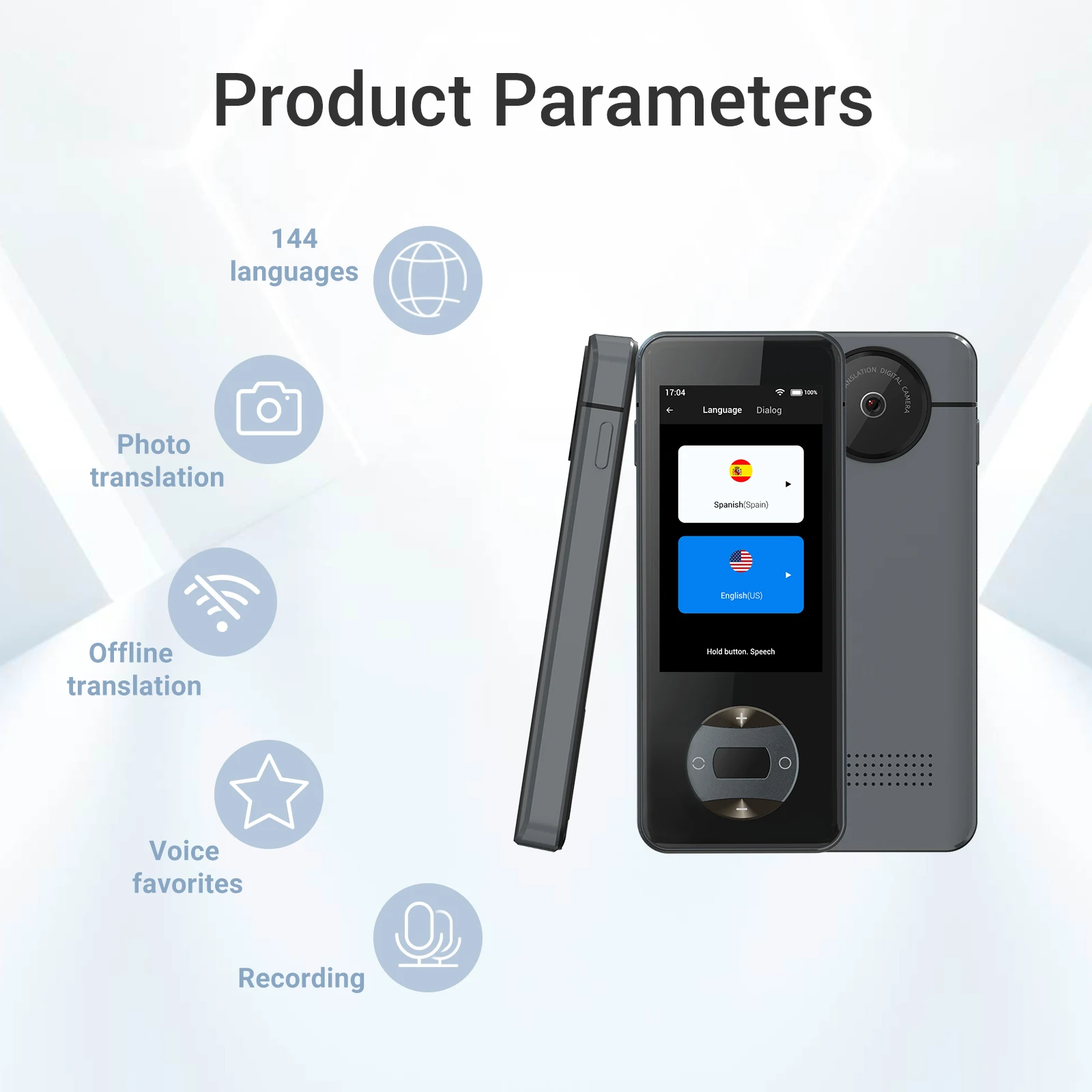 Wooask W10 Translator 144 Languages Instant Offline Voice Translator Device 98% Accuracy Ideal for Travel Business
