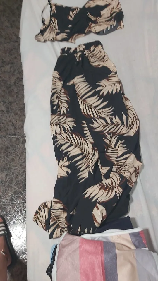 Summer Printed Vest and Skirt Set