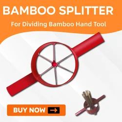 Enhanced Bamboo Splitting Tool with Lengthened Handle - 8 Cut 1pcs (Black)