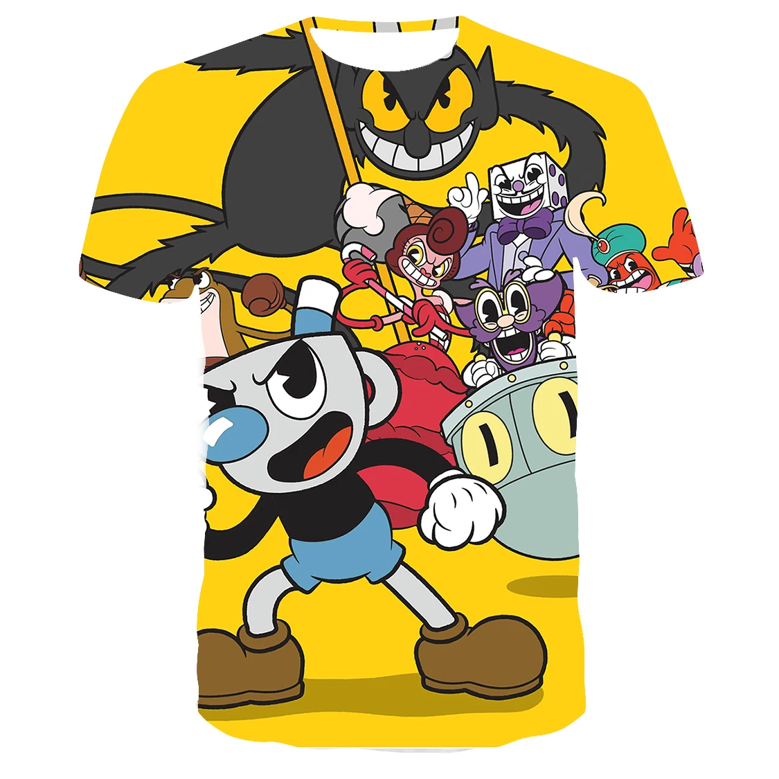 Hot Game Cuphead Mugman 3D T Shirt Summer Fashion Kids Casual Kawaii T-shirt Boys Girls Unisex Oversized Tshirt Children's Tops 2