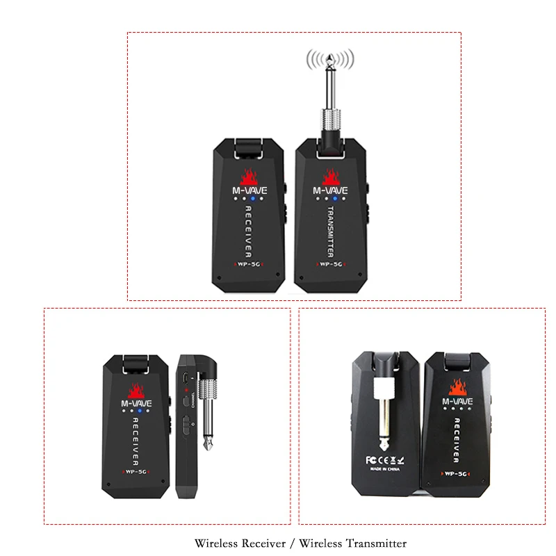 M-VAVE 5.8G Guitar Wireless Transmitter Receiver Audio Digital Wireless Guitar System 30M Transmission for Bass Stereo wireless guitar system