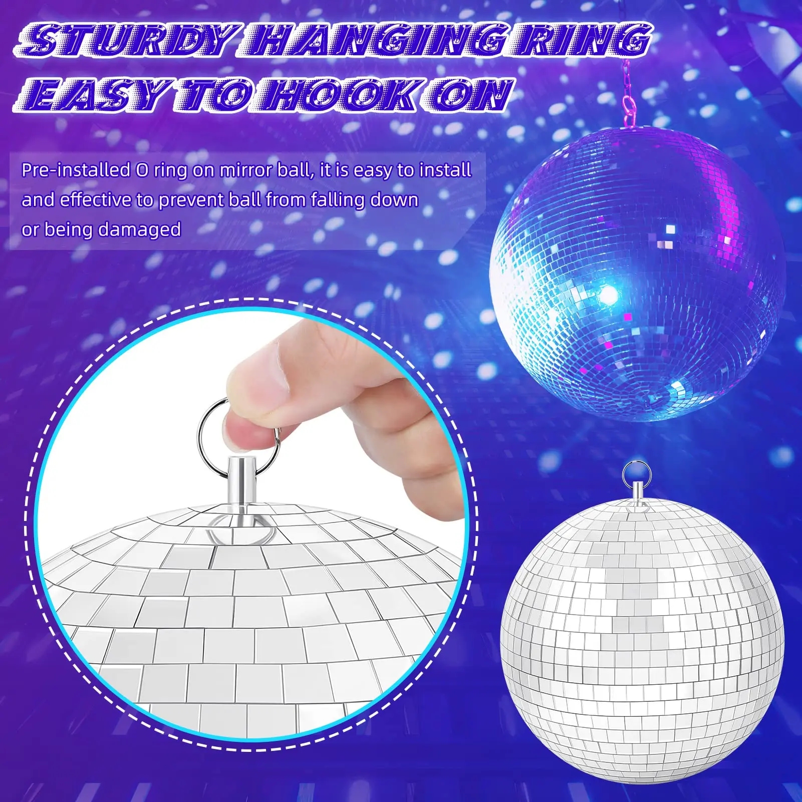 Disco Ball Light 12 inch Mirror Large Disco 30 cm Hanging Party Wedding Decoration