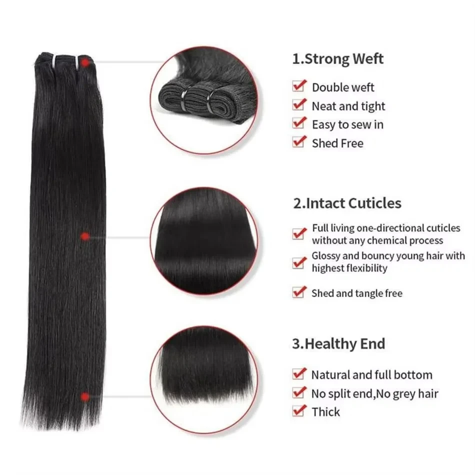 30 36 Inch Straight Bundles Human Hair Brazilian Virgin Hair Natural Color 1 3 4 Pcs Raw Hair Bundles Extensions For Women 3