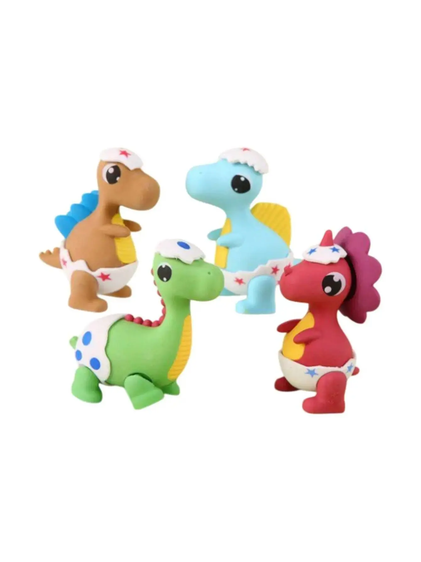 4pz Goma Jumbo Dinosaurios Niños Kawaii Papeleria Escolar