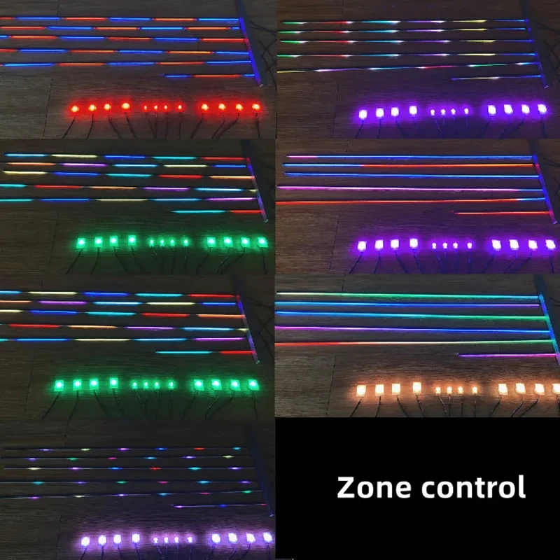 심포니 스트리머 자동차 주변 조명, 인테리어 LED 아크릴 스트립 조명, RGB 64 색 장식, 분위기 램프, 앱 원격, 6 in 1