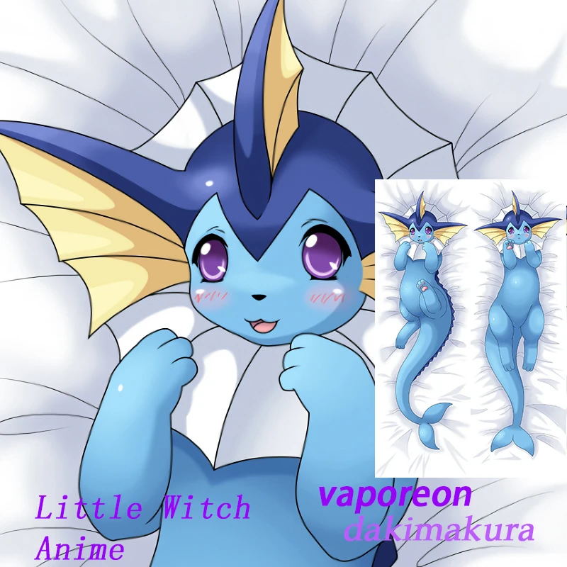 Anime vaporeon funda de almohada de cuerpo de real con estampado de doble | - AliExpress