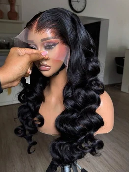 Body Wave Human Hair Glueless Wig Hd Transparent 13x4 13x6 Lace Frontal Human Hair Wigs Pre Plucked Wet And Wavy Curly Wigs 1