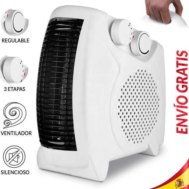 Calefactor eléctrico de aire 2000W Radiador Estufa Casa Baño Vertical u  Horizontal Portátil a Corriente Termo