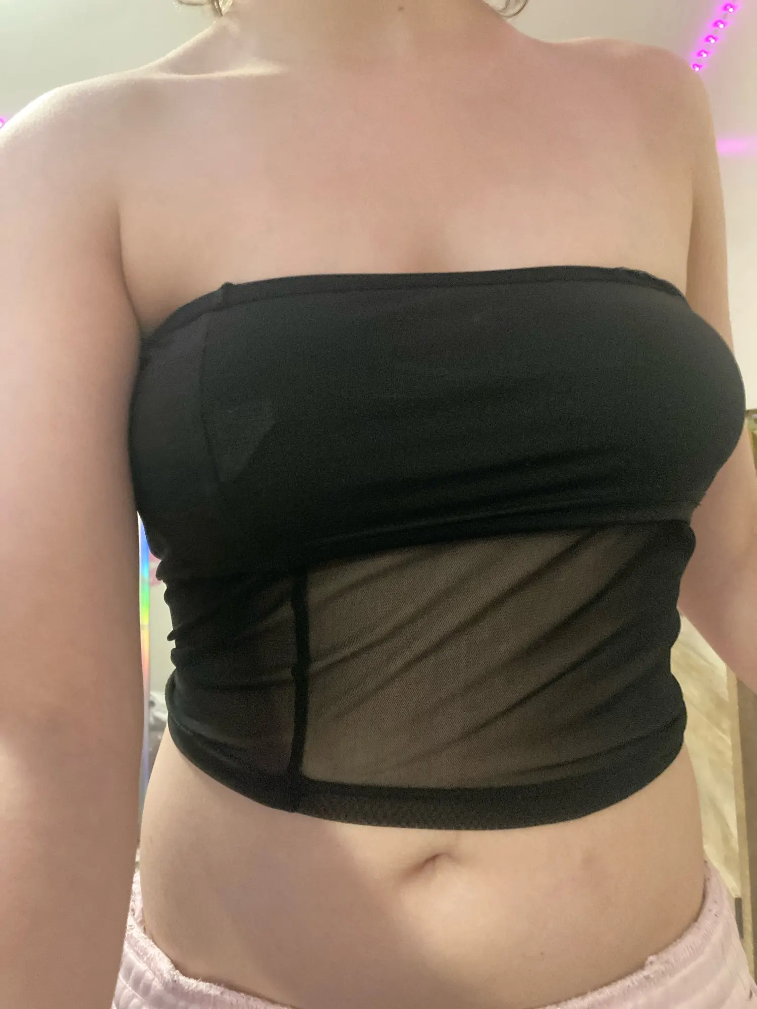 Luxe Black Bandeau Crop Top - Soft Stretch Polyester Vest photo review