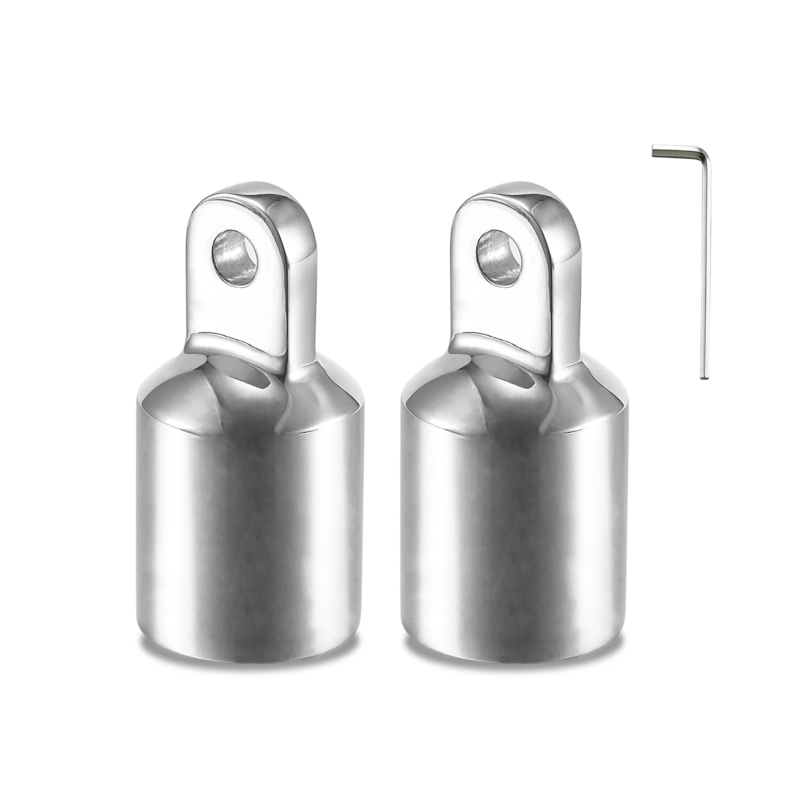 SHENGHUISS 316 Stainless Steel Bimini Top Cap Eye End Boat Fittings - 1-1/4 Inch Round Tubing, 4 Pack With Hex Key - View #4