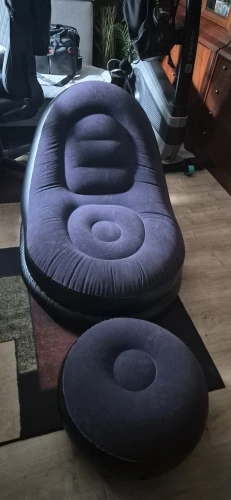 Lazy Couch Sofas Inflatable Chair Foldable Recliner Outdoor Sofa Bed Footstool Portable Folding Air Bed Lunch Lounge Chair Set photo review