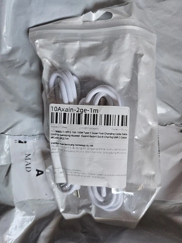 NNBILI 1-3 uds 10A 100W tipo C Cable de carga súper rápido Cable de datos para Samsung Huawei Xiaomi Redmi Cables USB C de carga rápida photo review