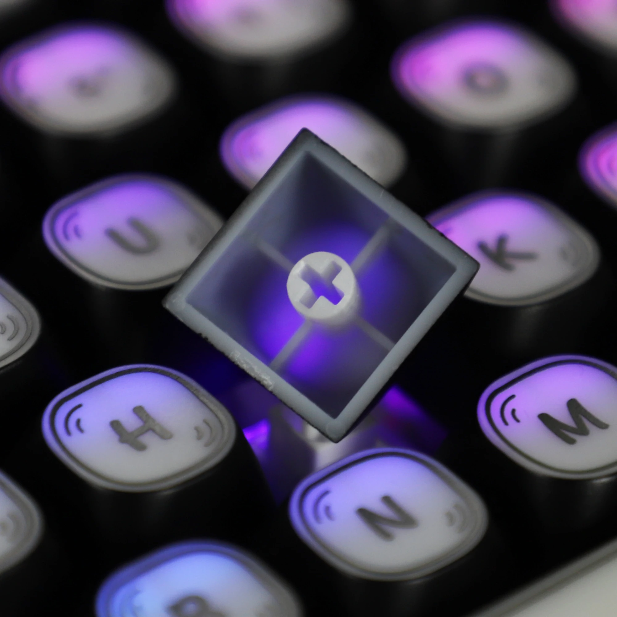 brilhar através esboçado esculpido-fora keycap para ymd75