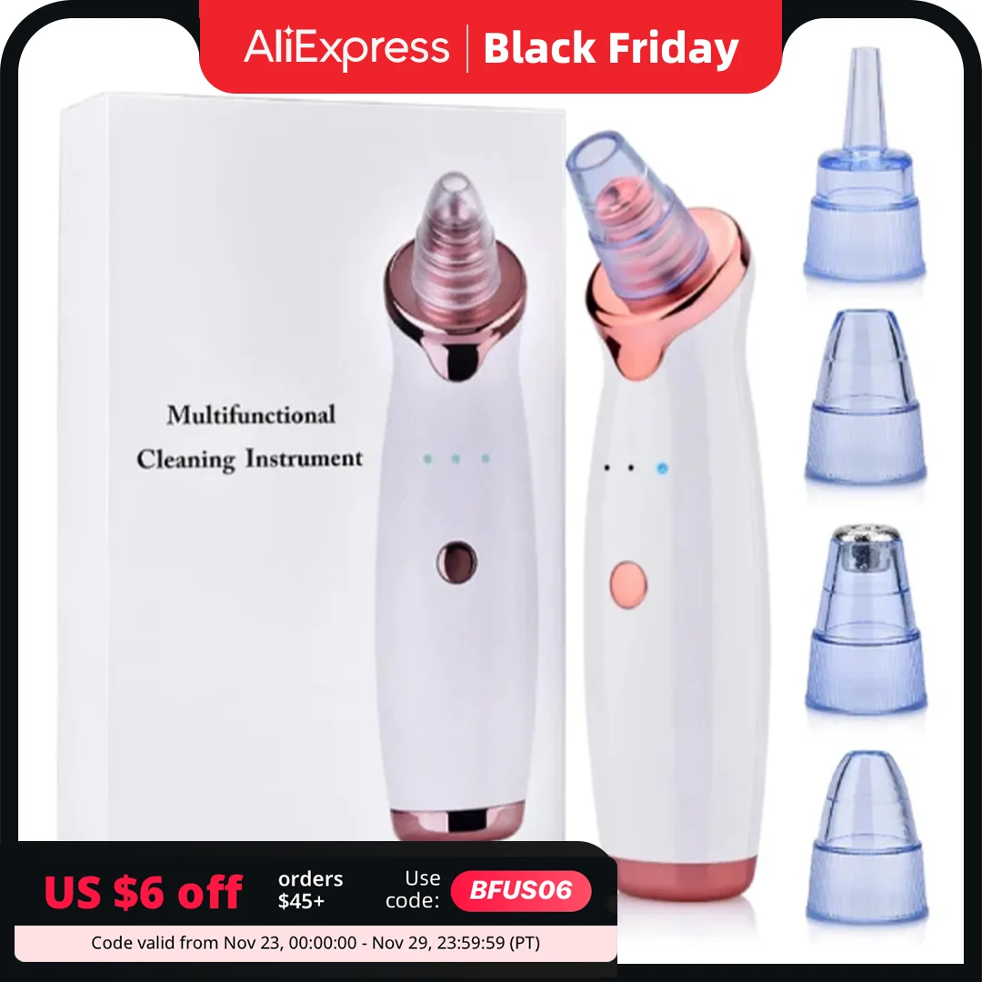 New Electric Facial Blackhead Remover Black Spots Removal Vacuum Pore Cleaner Acne Cleanser Face Nose Deep Cleaning Tools