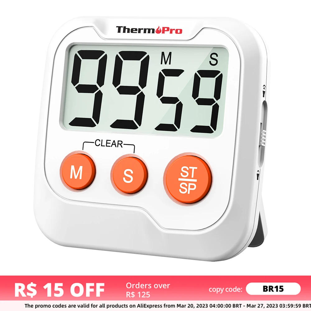 Thermopro Tm03 Large Lcd Screen Countdown Countup Digital Cooking Kitchen Timer Timers