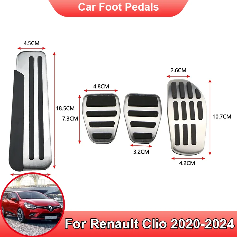 Car Foot Pedals Gas Accelerator Brake Stainless Steel Non-slip Pedal For Renault Clio Lutecia V Mitsubishi Colt