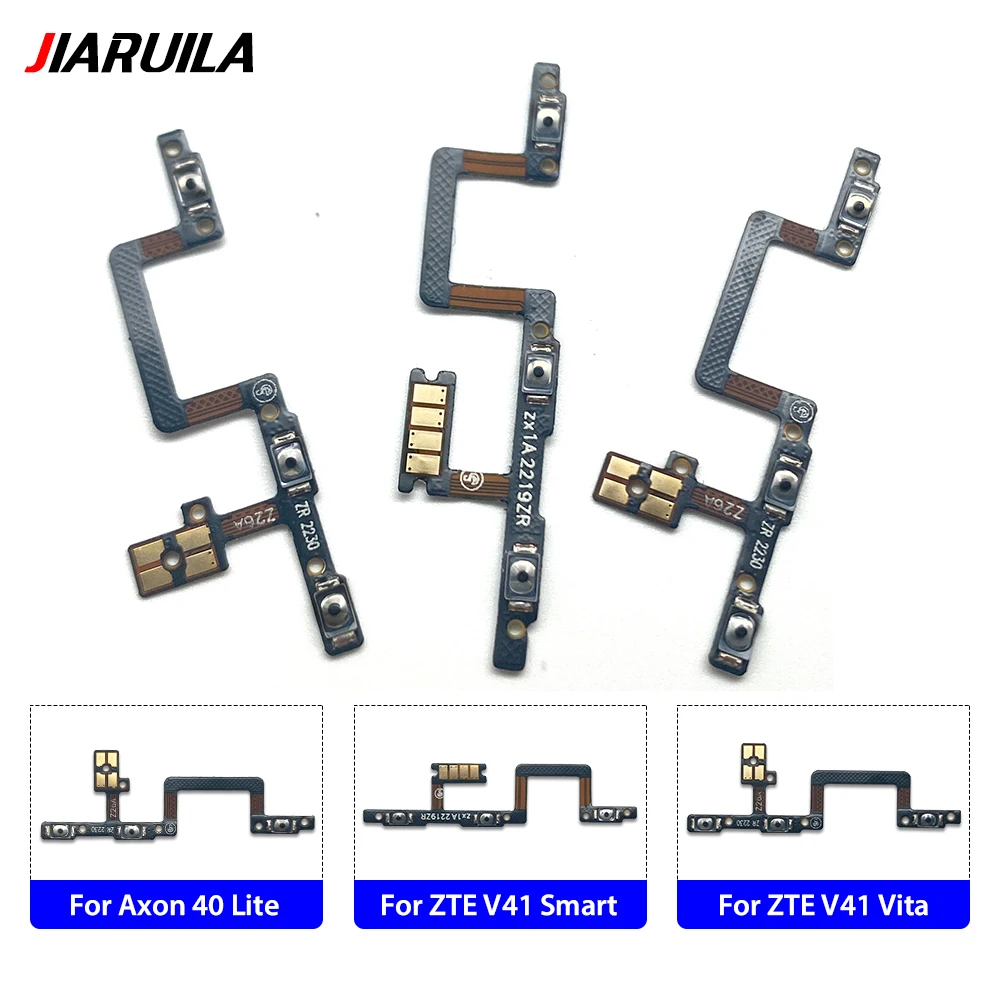 10 PCS 전원 켜기/끄기 볼륨 키 버튼 ZTE Axon 40 Lite/50 Lite/60 Lite/V 40 Pro/V41 Smart/Blade A72S 용 플렉스 케이블 리본