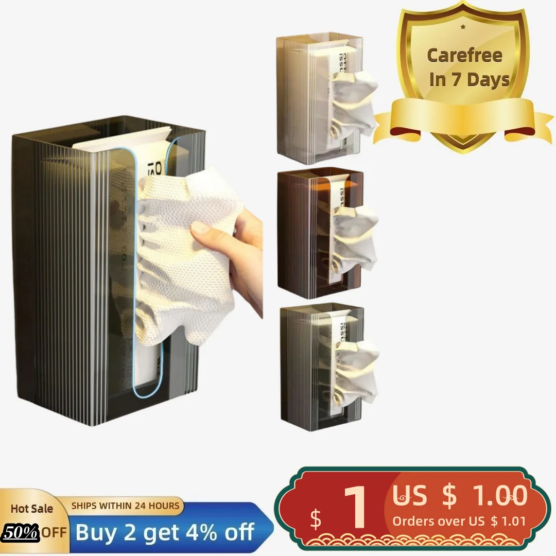 

Wall Mounted Tissue Dispenser Self Adhesive High Capacity Waterproof Non-slip Space-saving Storage Multifunctional Home Toilet P