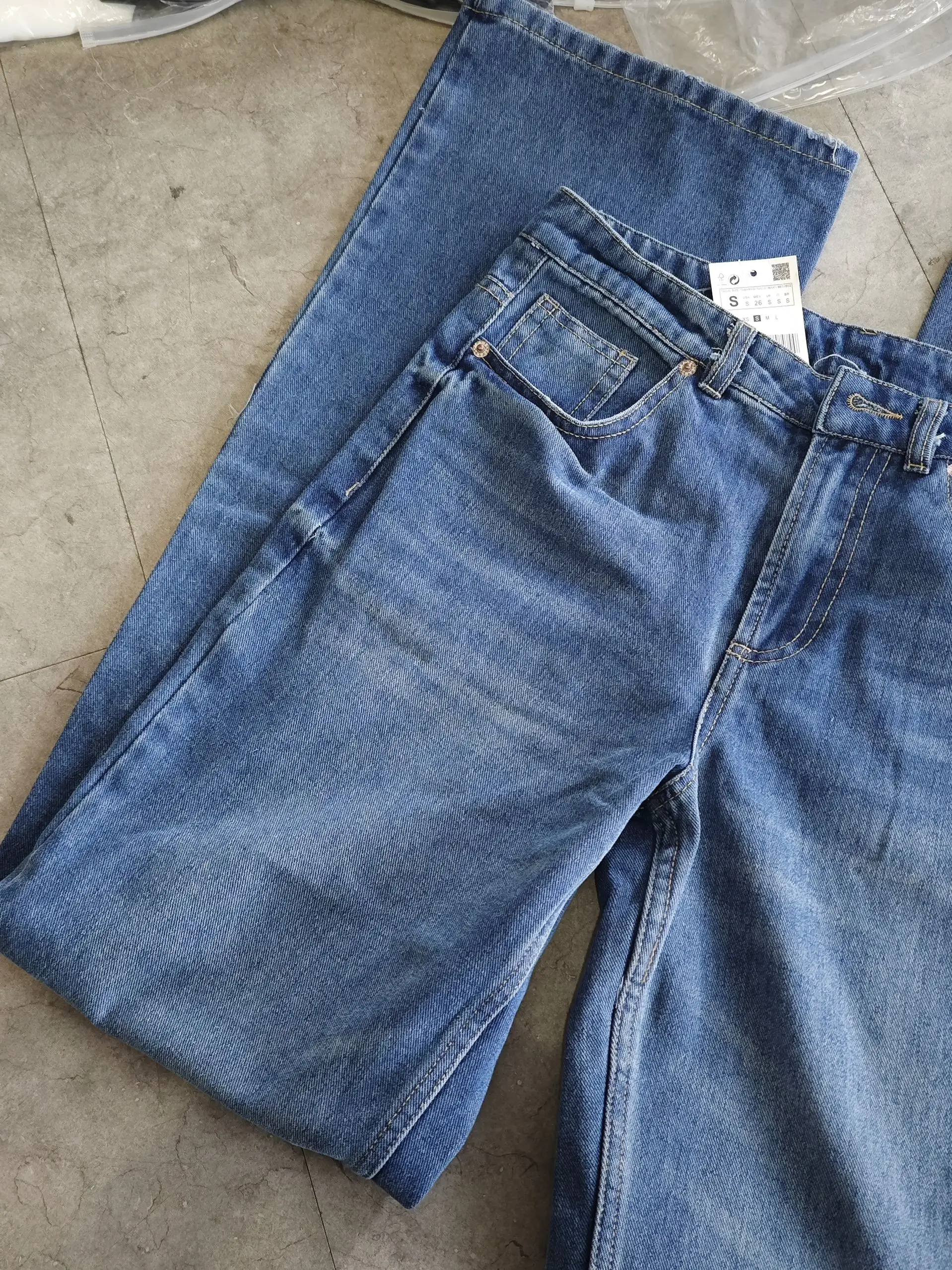 Frauen Mode Denim Jeans Feste Lose Lange Hosen Frau Mit Farbverlauf Vielseitig Casual Streetwear Mujer Baggy Hosen – Detail 5