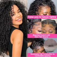Perruques sans colle bouclées crépues pour femmes cheveux humains porter et Go perruque sans colle cheveux humains 4X4 perruque avant en dentelle perruque bouclée cheveux humains 4