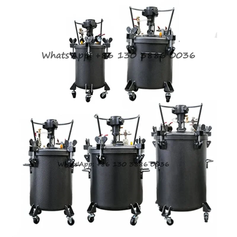 고성능 스테인레스 스틸 수동 자동 공압 페인트 압력 포트 탱크 스프레이 건, 10L, 20L, 30L, 40L, 60L