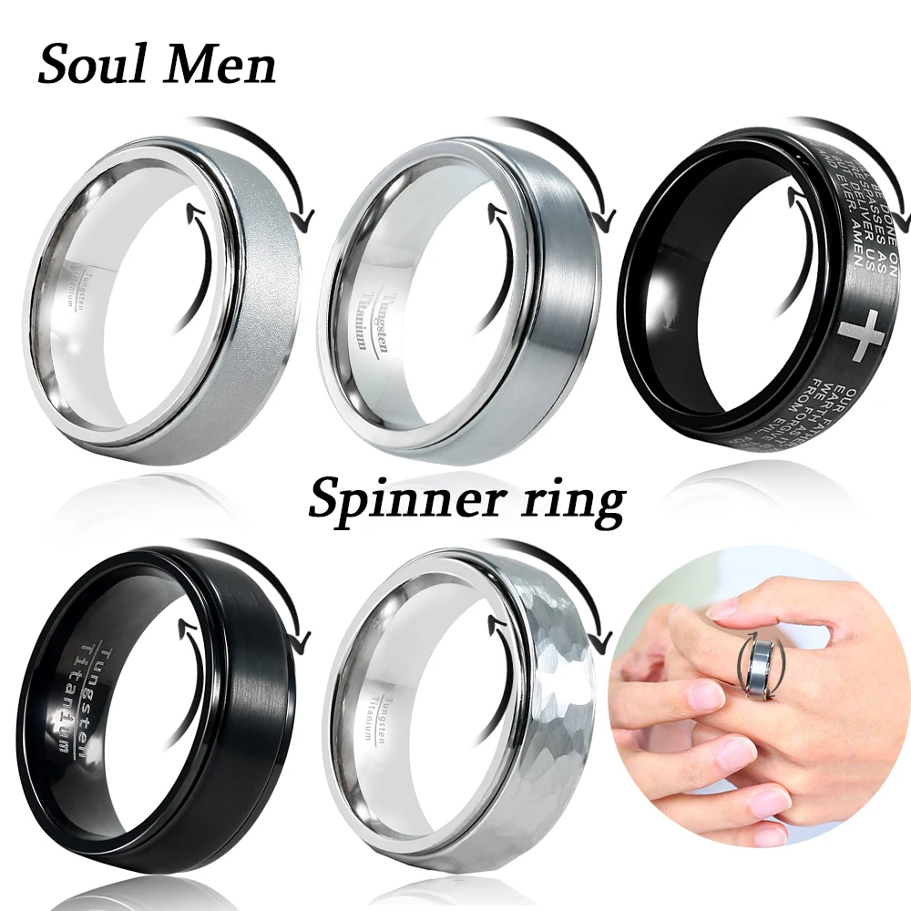 for men mens stainless steel spinner rings
