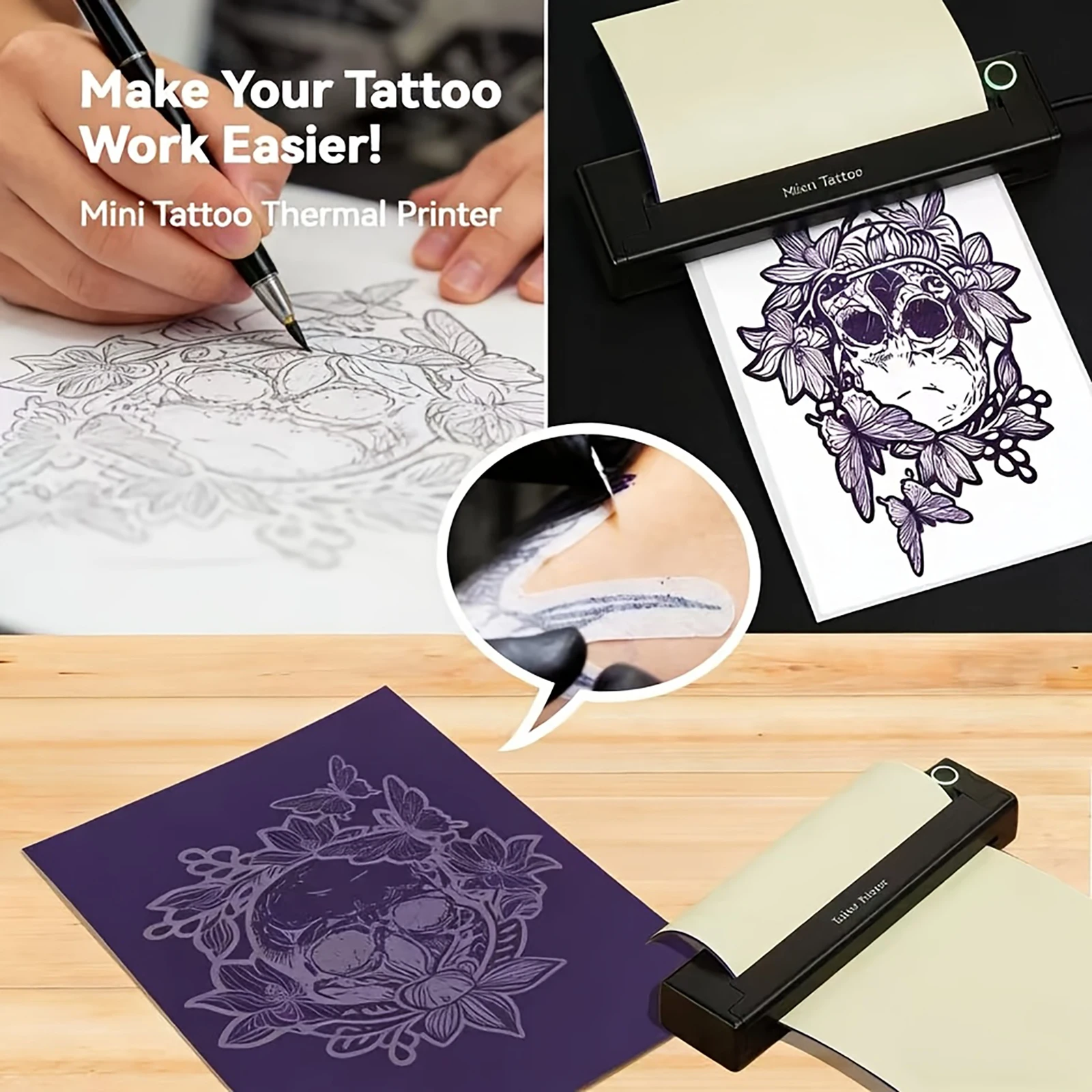 Tattoo Transfer Paper A4 Size DIY Stencil Tracing Paper Carbon Thermal Copy Paper for Tattoo Copier Tattooists Tattoo Supplies - 5