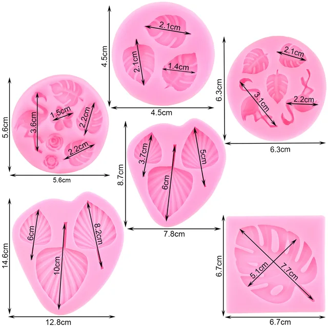 Trópusi Pálma Levél Szilikon Penész Ventilátor Flamingo Monstera Fondant Sütemény Díszítő Szerszámok Cukorkás Csokoládé Gumpaste Penészek - Image 3