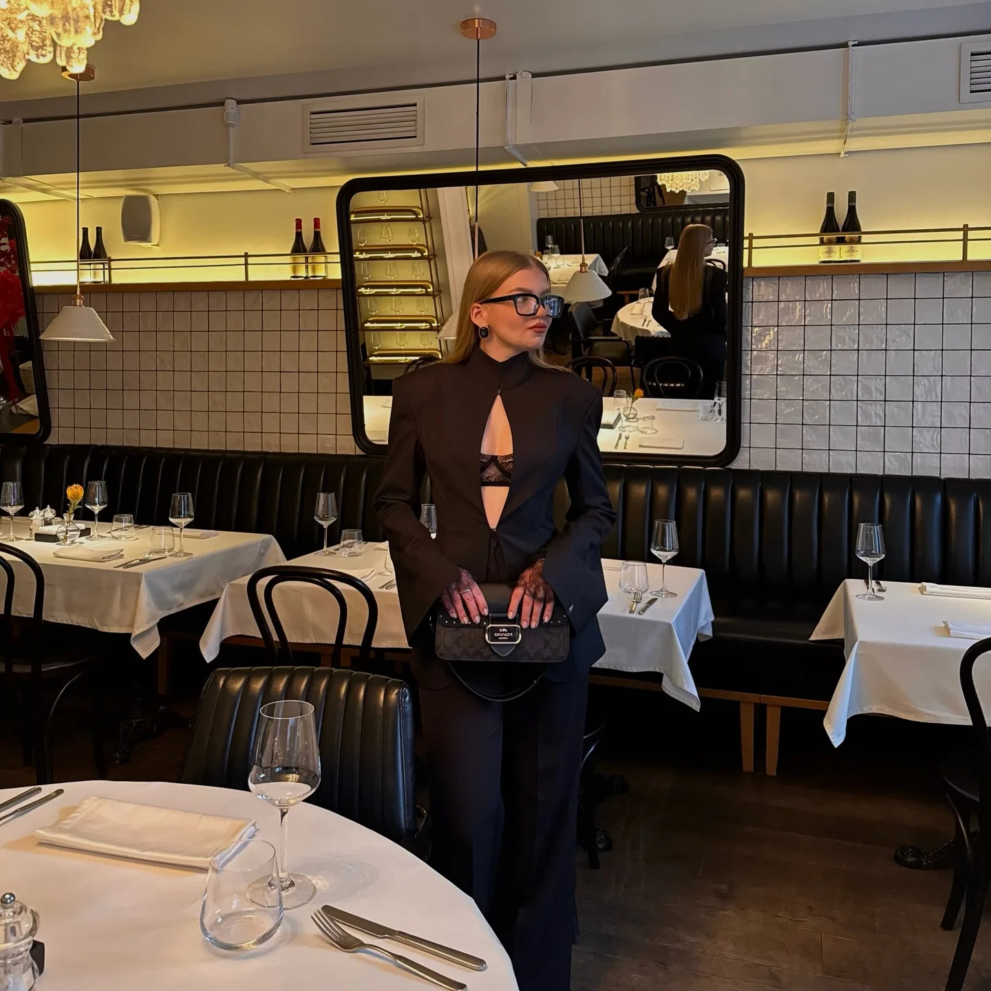 Women Sexy Solid Hollow Blazer Dress Elegant Full Sleeve Shoulder Pads Cinched-waist Mini Dresses 2026 Lady Evening Dinner Robe photo review