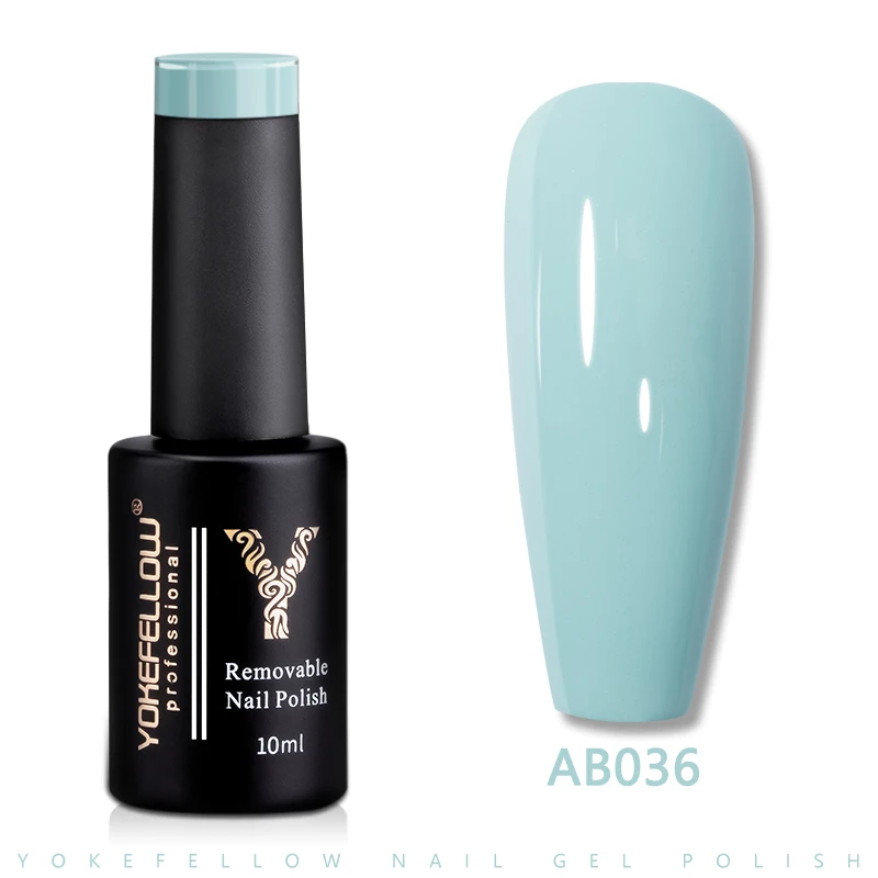 

YOKEFELLOW UV LED Gel Nail Polish Blue AB036 10ML Professional Semi-permanent Gel Varnishes for Nails