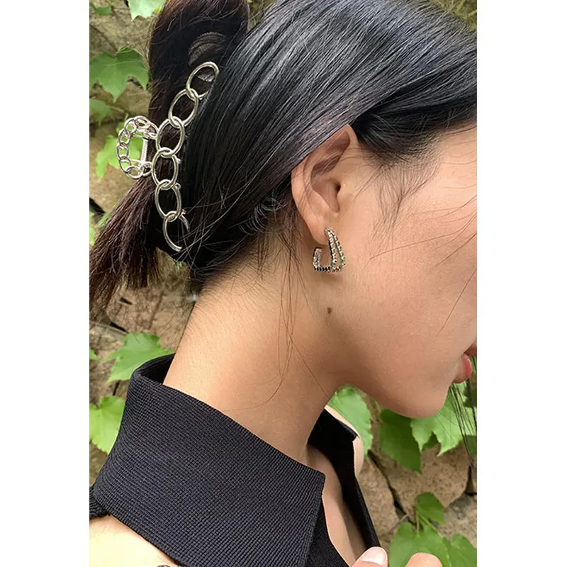 Metal Hollow Out Circle Love Heart Star Big Shark Clip for Women Girl Daily Jewelry Autumn Winter Headdress HUANZHI NEW INS hair clip hair accessory