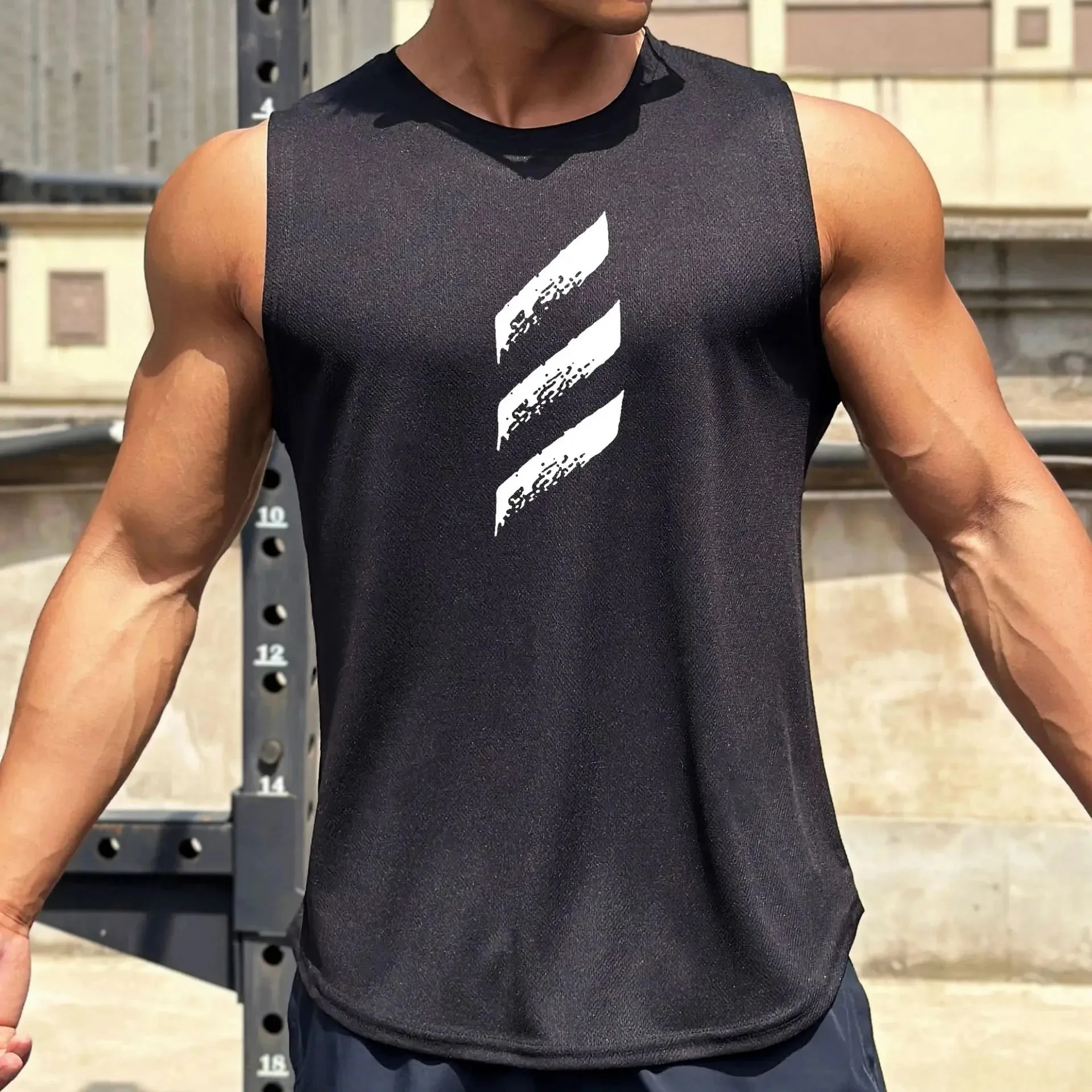 Summer Sports Undershirt Men's Sleeveless T-shirt Fast Dry Breathable Loose Undershirt Basketball Running Training Fitness