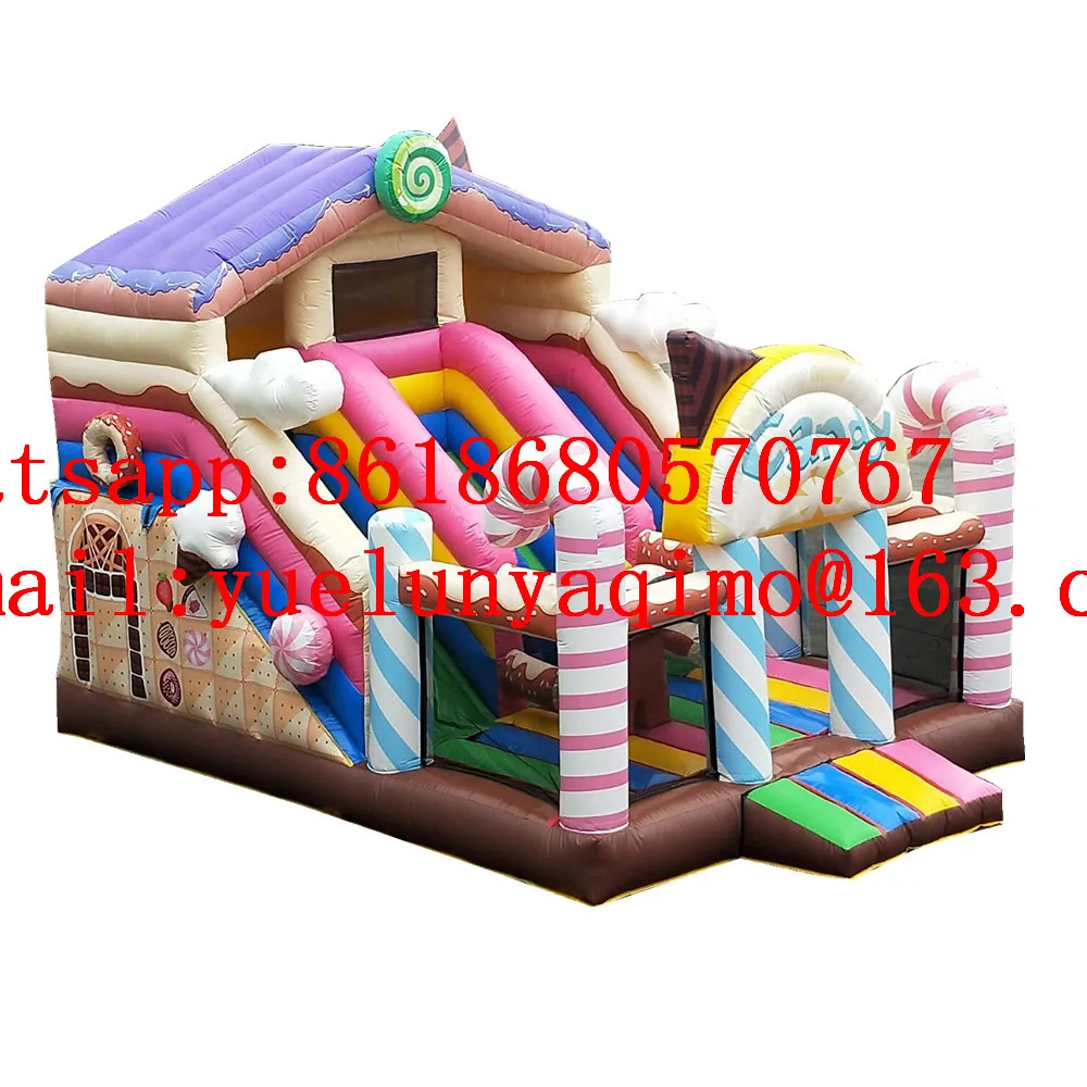 New commercial taxi outdoor family candy garden inflatable slide