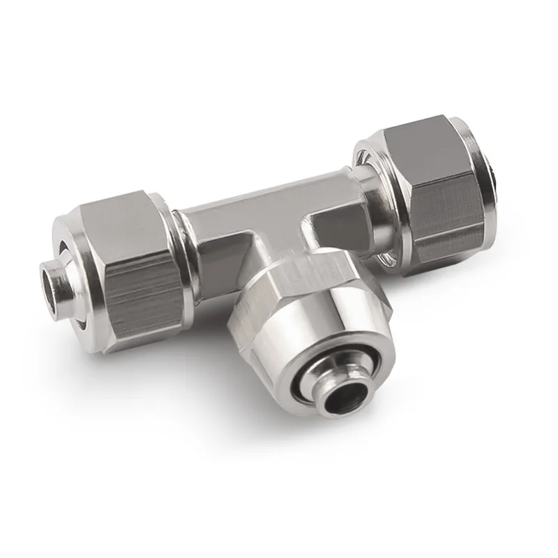 

Pneumatic Tube Fitting T Type PE 304 Stainless Steel Quick Connector Push In Gas Pipe Hose Tee 3 Way Ports OD 4 6 8 10 12 16mm
