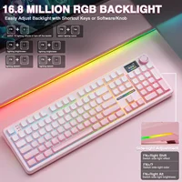 AULA F108 pro Wireless Bluetooth Keyboard Macro Gaming keyboard Gasket Hot-swap Full Size Keyboard with TFT Smart Display - Image 5