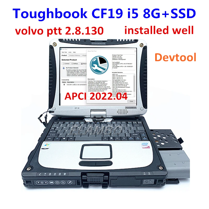 

Laptop CF19 i5 8G with 2022 Premium Tech Tool 2.8.130 PTT VCADS for volvo (REAL Development) product history with developer tool