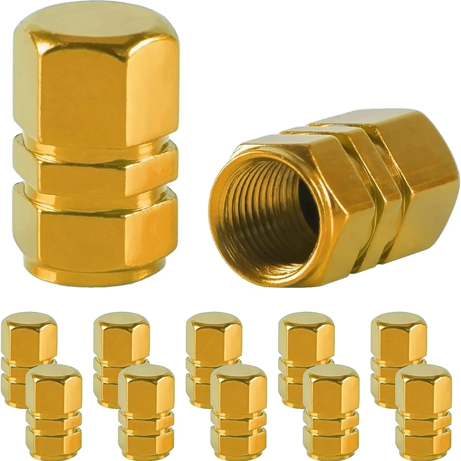 12-Piece Universal Tire Valve Stem Cap Set - Durable, Easy-to-Install Dust Covers