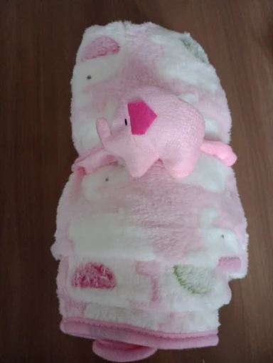 Cartoon Baby Blanket Cute Elephant Baby Products Newborn Elephant Air Conditioning Quilt Coral Velvet Pillow Quilt Dual-Use photo review