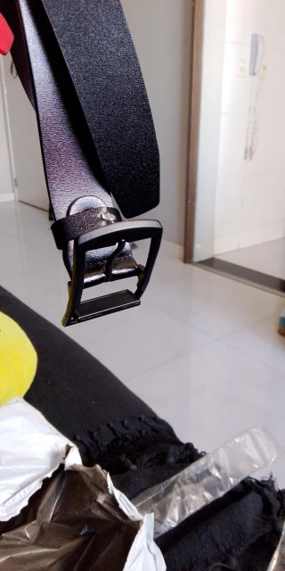 MIDNIGHT SOVEREIGN™ – Black Buckle Genuine Leather Belt photo review