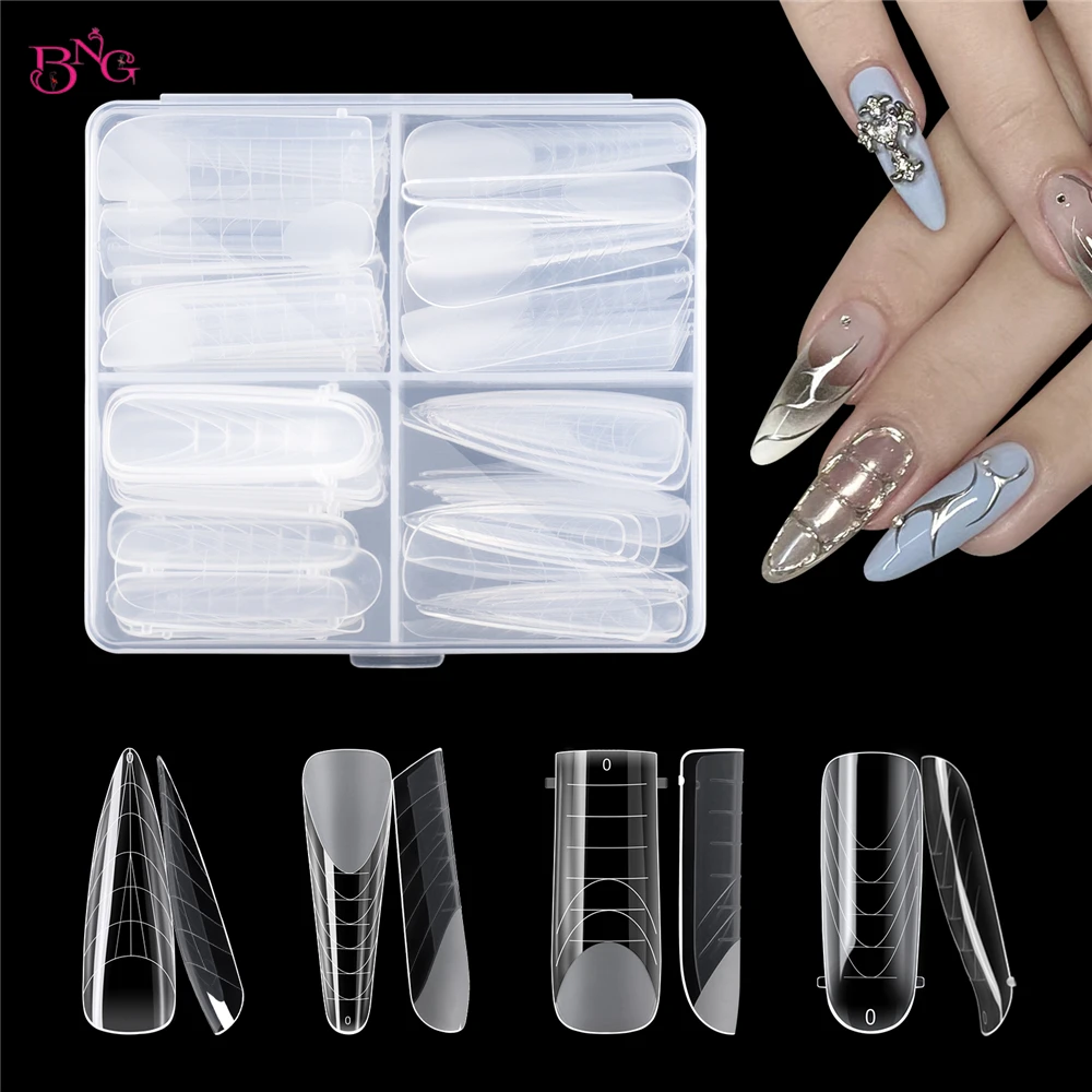 98/120PCS Dual Forms Nail Gel Molds for Nail Extensions