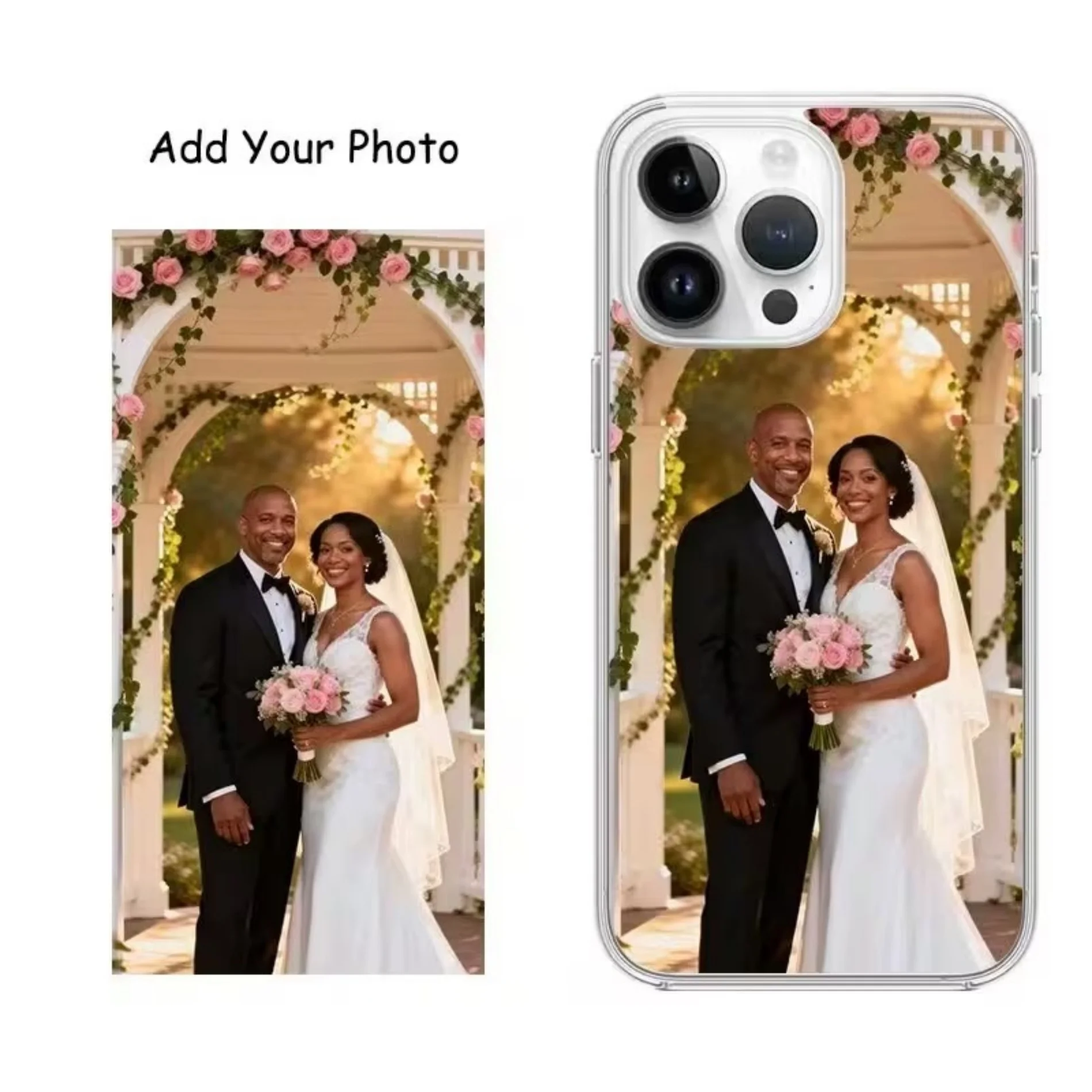 Personalized Clear Magnetic Phone Case with Custom Wedding Photo Display