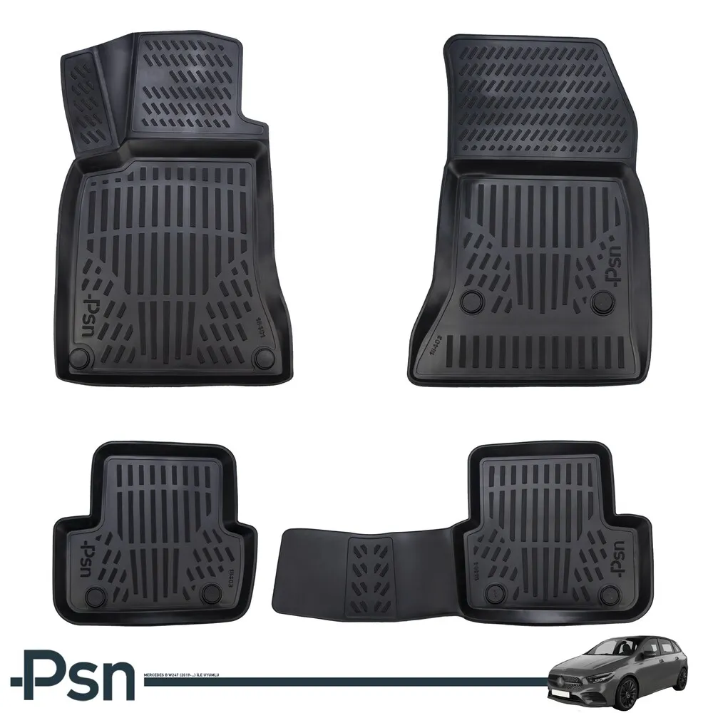 

Коврики для салона автомобиля Mercedes B (W246), резиновые, Нескользящие