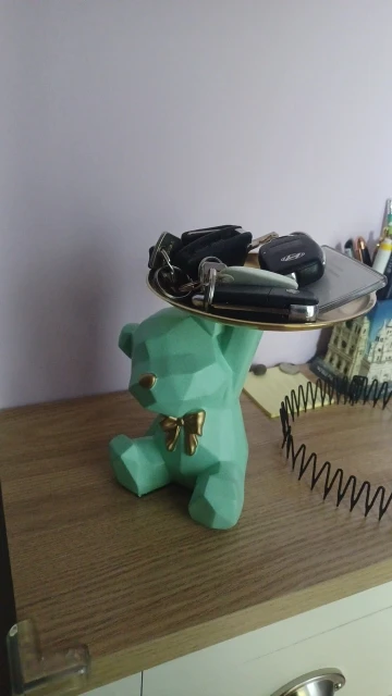Bulldog Cool Sculpture Dog Ornament Butler Storage Box with Tray Nordic Table Decoration Resin Animal Sculpture Coin Piggy Bank photo review