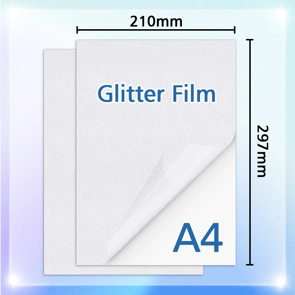 Lamination Film 50 Sheets Adhesive Glitter Cold Laminating Film for DIY