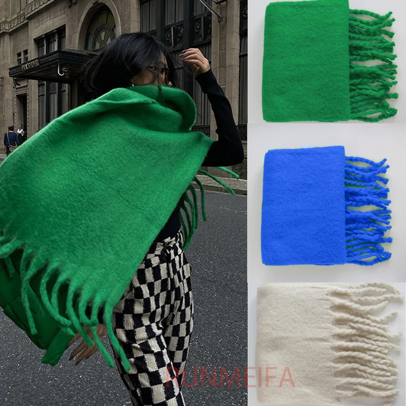 Foulard de luxe en cachemire vert vif pour femme, châle et