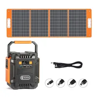 Station d'alimentation portable Flashfish A201 200W ou station d'alimentation + panneau solaire pliable TSP 18V 100W 172.8Wh 48000mAh, générateur solaire à onde sinusoïdale pure, batterie de secours avec prises AC 220V, alimentation électrique extérieure pour camping, camping-car, hors réseau, panne de courant d'urgence. 2